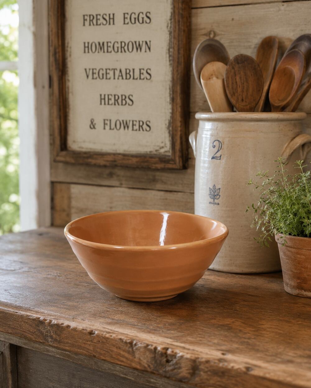 Vintage Old Rusty Orange Ring Ware Beehive Bowl  Shows ware or Age on Inside